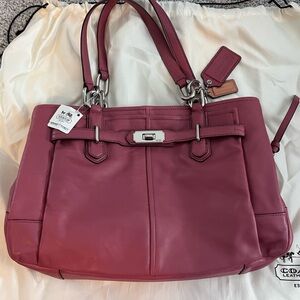 Coach Magenta Leather Shoulder Bag